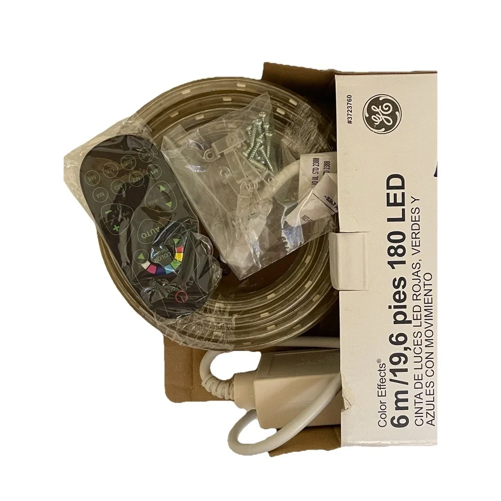 GE Color Effects RGB Motion LED Tape Light With Remote 19.6 ft 180 LED New